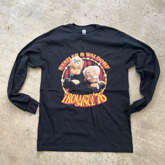 The Muppets Statler and Wardolf Trolling Since 1976 Black L/S Tshirt | Adult M - Picture 2 of 3